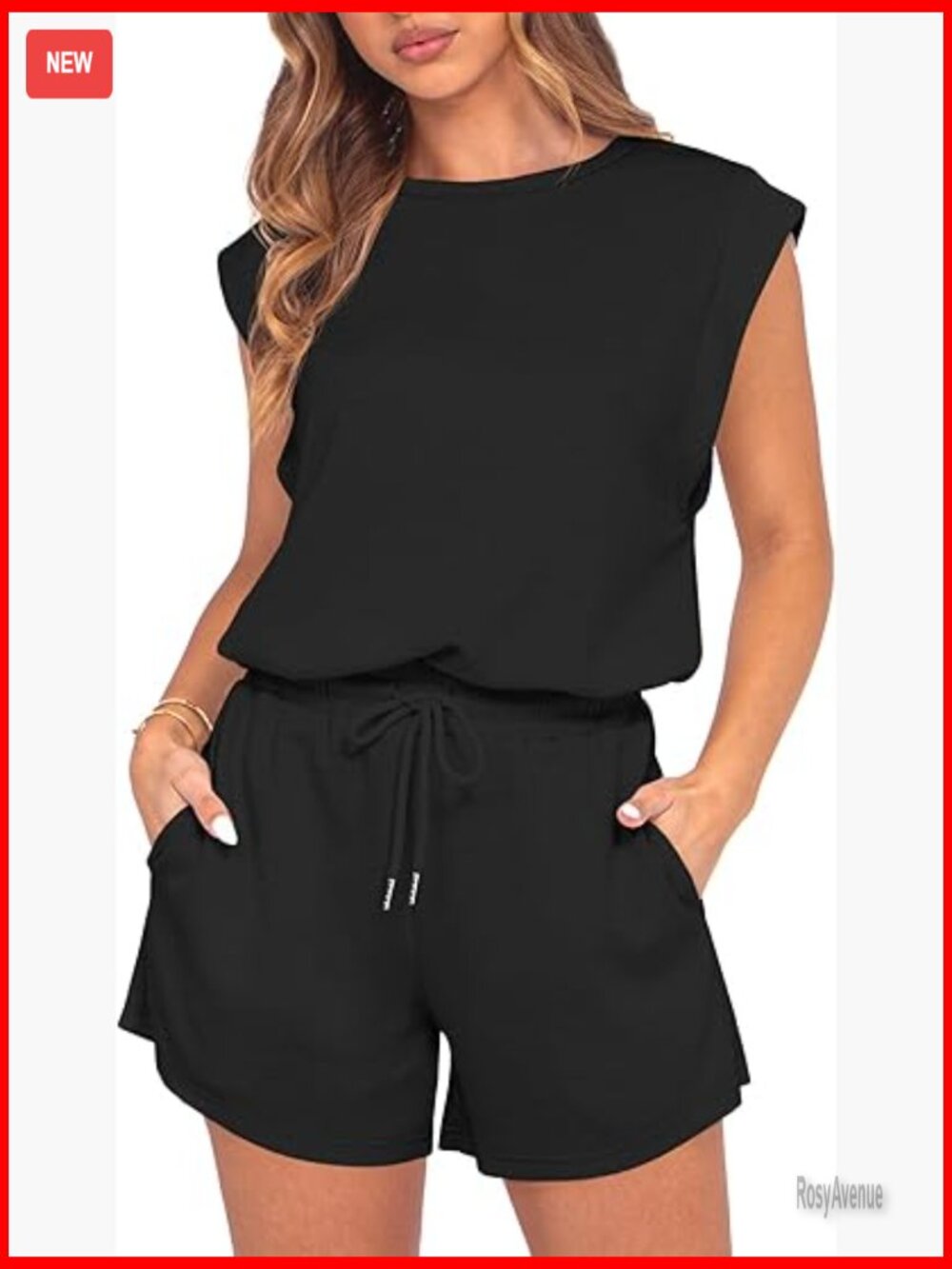 Cap Sleeve Lounge Romper With Pockets